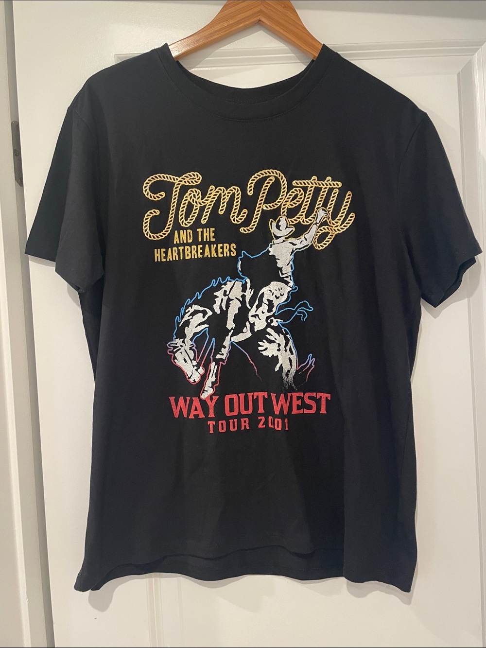 Time & tru Tom Petty and The Heartbreakers Black 'Way Out West' Tour Tee medium
